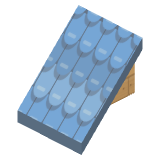 Pente de tuiles bleues